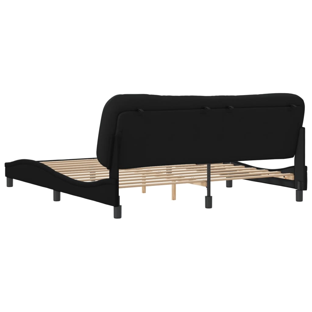 Bed Frame without Mattress Black 183x203 cm King Fabric