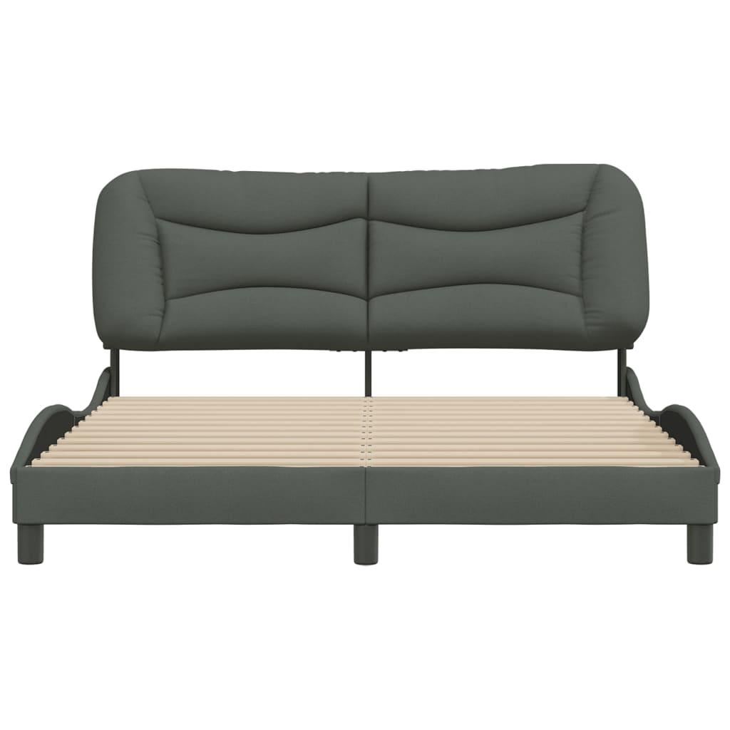 Bed Frame without Mattress "Hvar" Dark Grey 152x203 cm Queen Fabric
