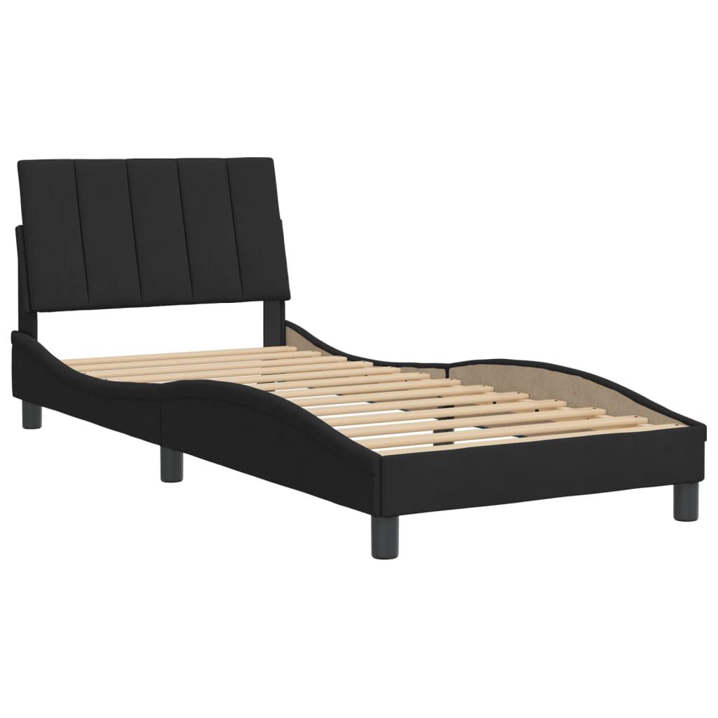 Bed Frame without Mattress "Hanko" Black 90x190 cm Velvet