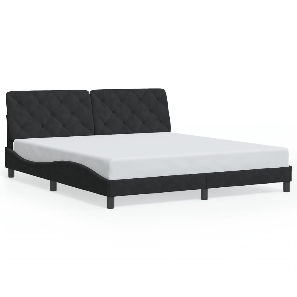 Bed Frame without Mattress Black 180x200 cm Velvet
