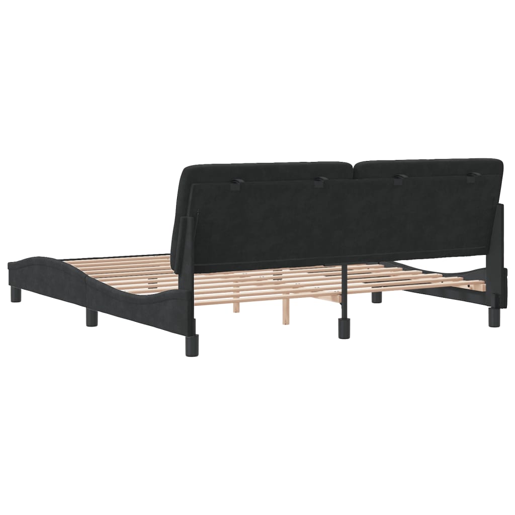 Bed Frame without Mattress Black 180x200 cm Velvet