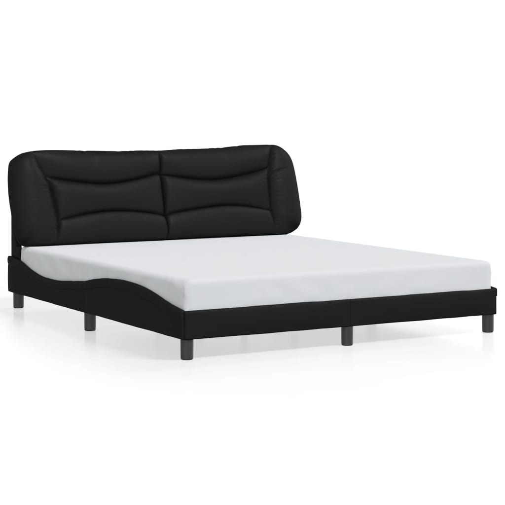 Bed Frame without Mattress Black 183x203 cm King Faux Leather