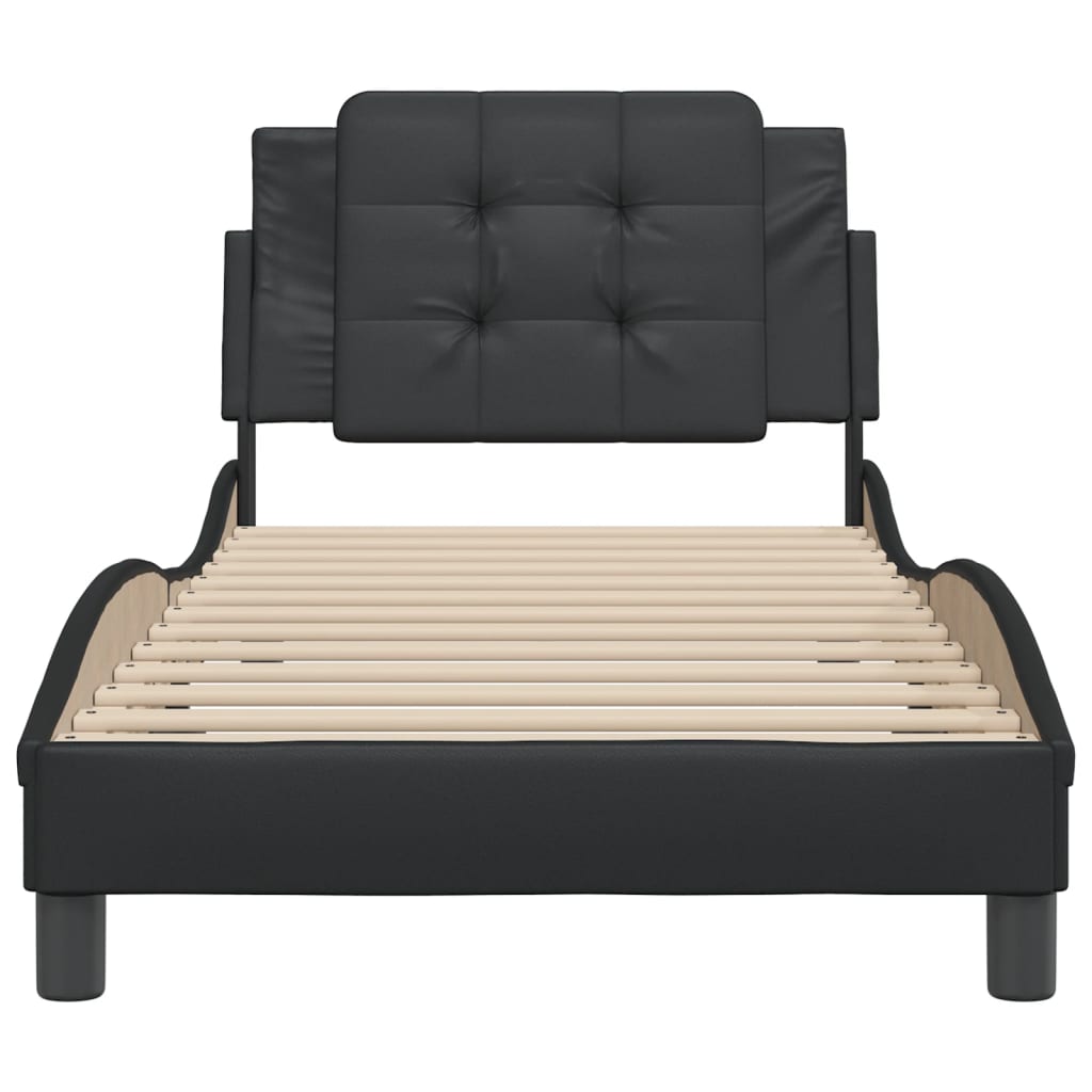 Bed Frame without Mattress "Zadar" Black 90x190 cm Faux Leather