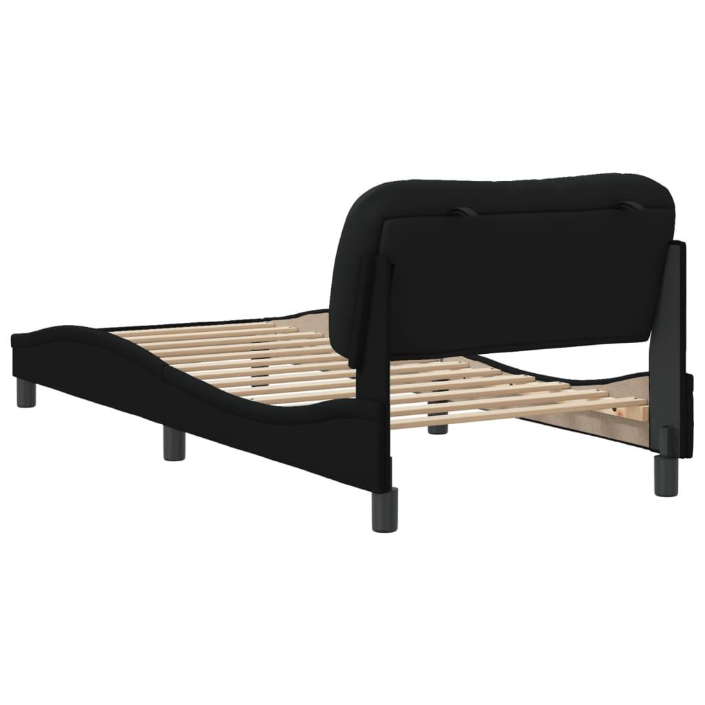 Bed Frame without Mattress "Hvar" Black 90x190 cm Fabric