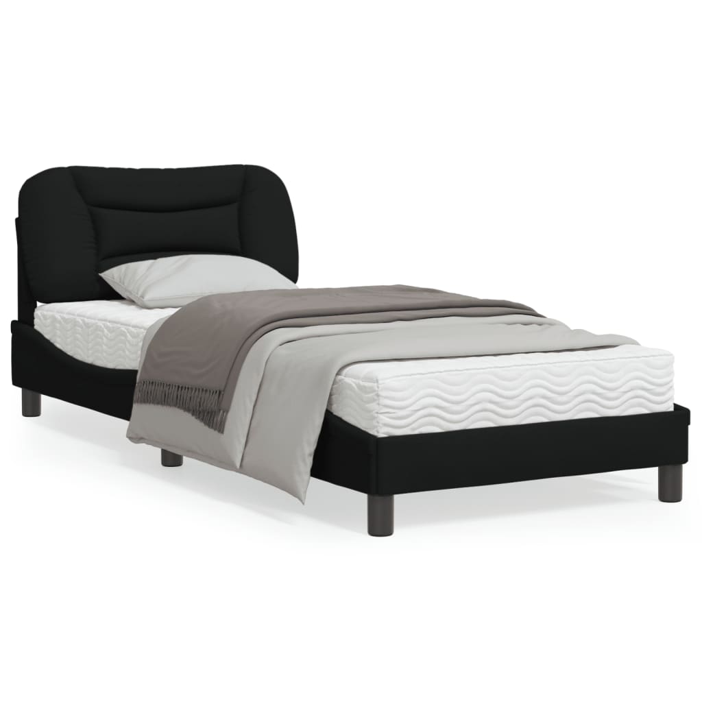 Bed Frame without Mattress Black 90x190 cm Fabric