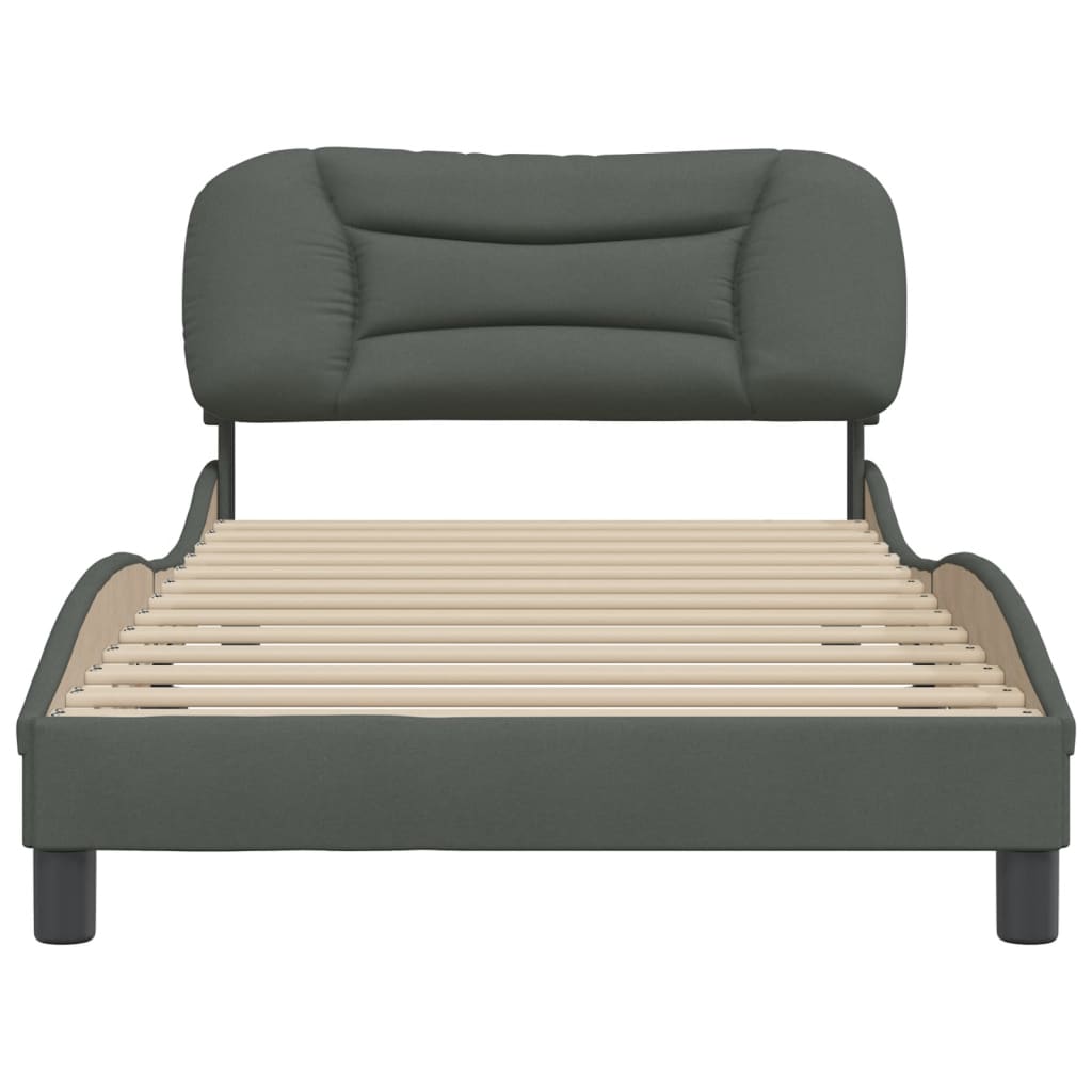 Bed Frame without Mattress Dark Grey 107x203 cm King Single Fabric