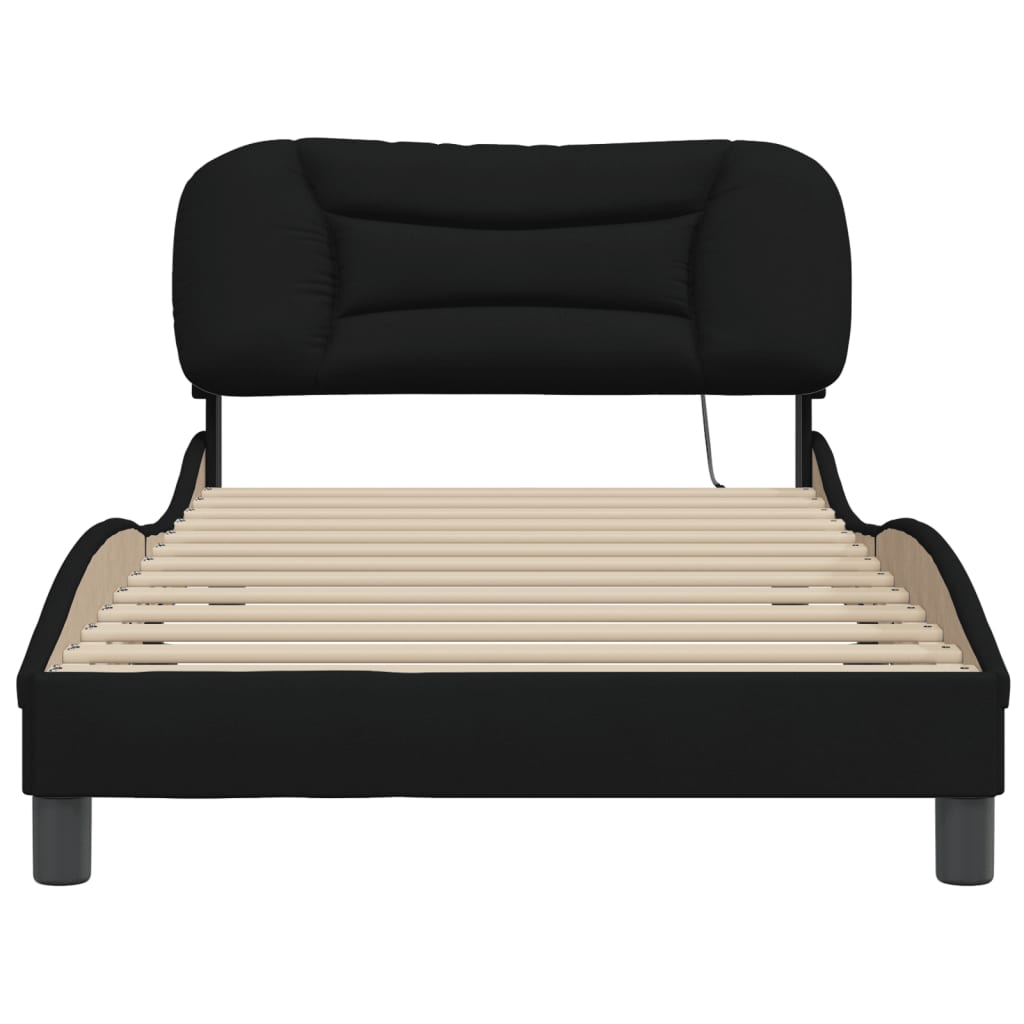 Bed Frame without Mattress Black 107x203 cm King Single Fabric