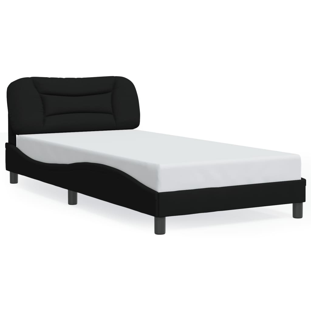 Bed Frame without Mattress Black 107x203 cm King Single Fabric