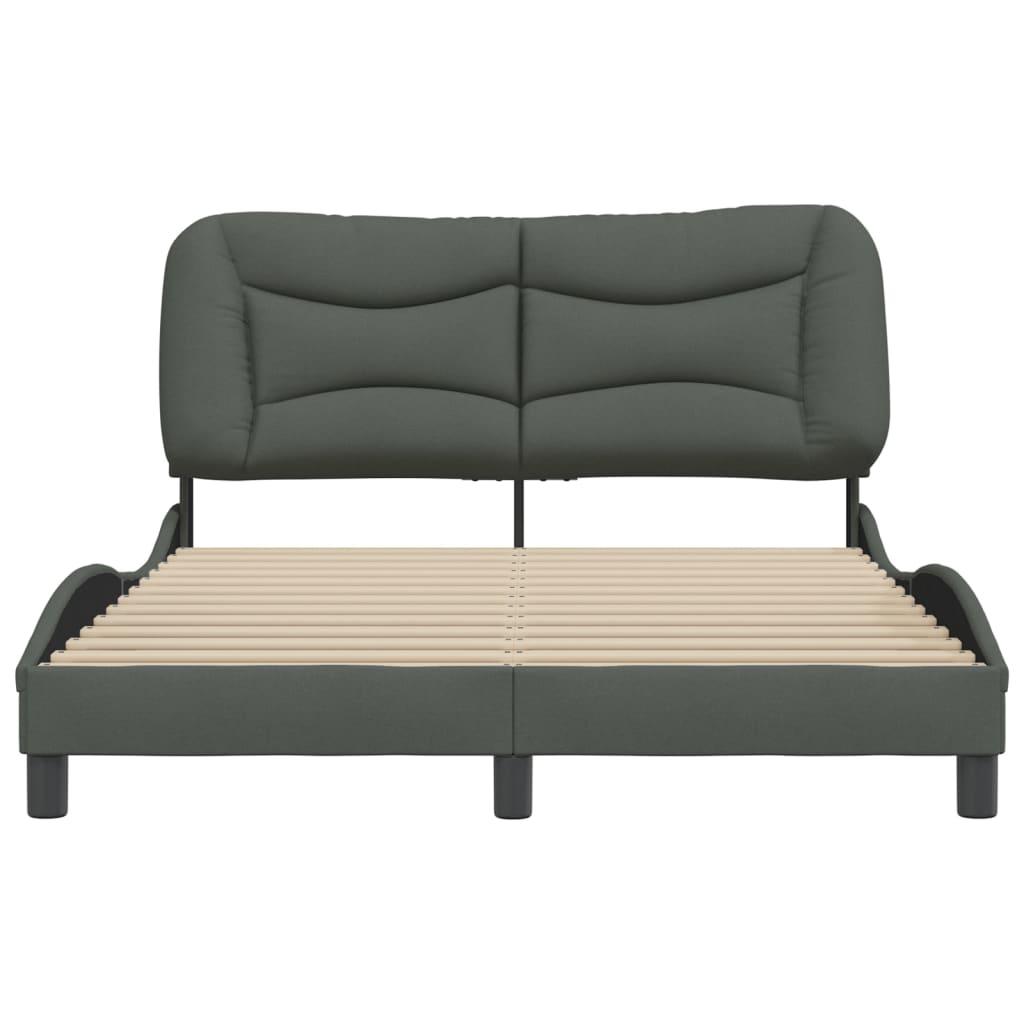 Bed Frame without Mattress Dark Grey 152x203 cm Queen Fabric