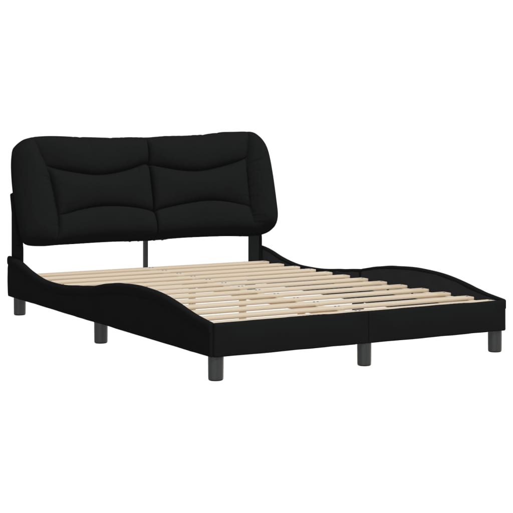 Bed Frame without Mattress "Hvar" Black 152x203 cm Queen Fabric