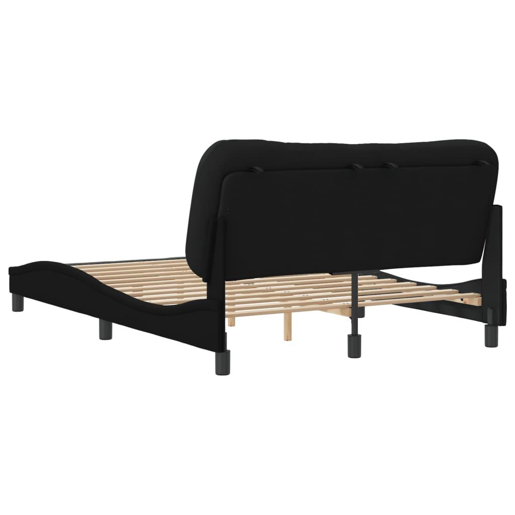 Bed Frame without Mattress "Hvar" Black 152x203 cm Queen Fabric