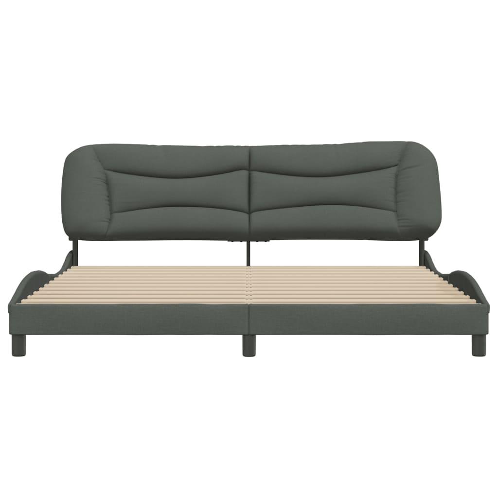 Bed Frame without Mattress "Hvar" Dark Grey 180x200 cm King Fabric