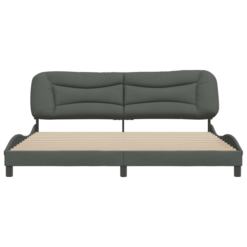 Bed Frame without Mattress Dark Grey 183x203 cm King Fabric