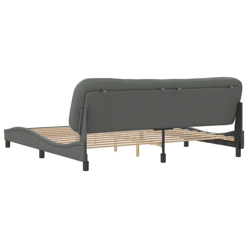 Bed Frame without Mattress "Hvar" Dark Grey 180x200 cm King Fabric