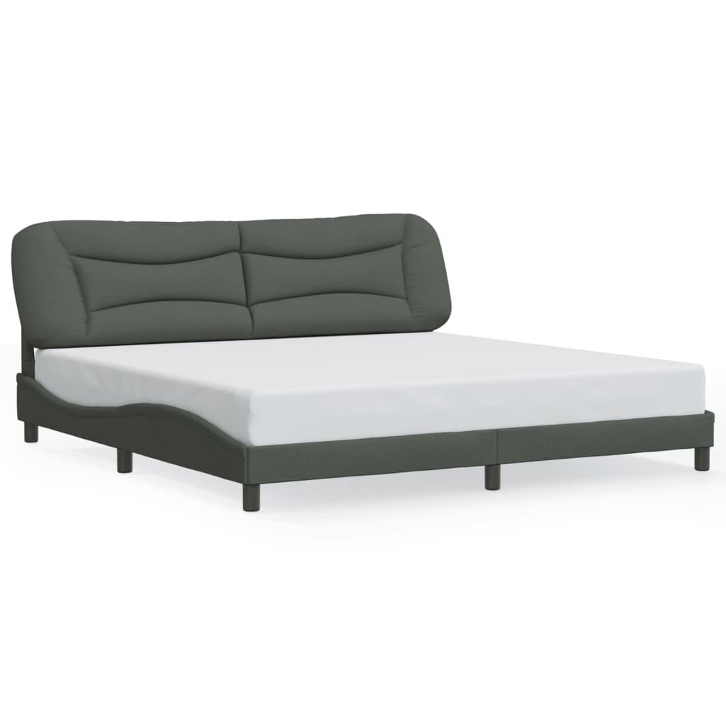 Bed Frame without Mattress Dark Grey 183x203 cm King Fabric