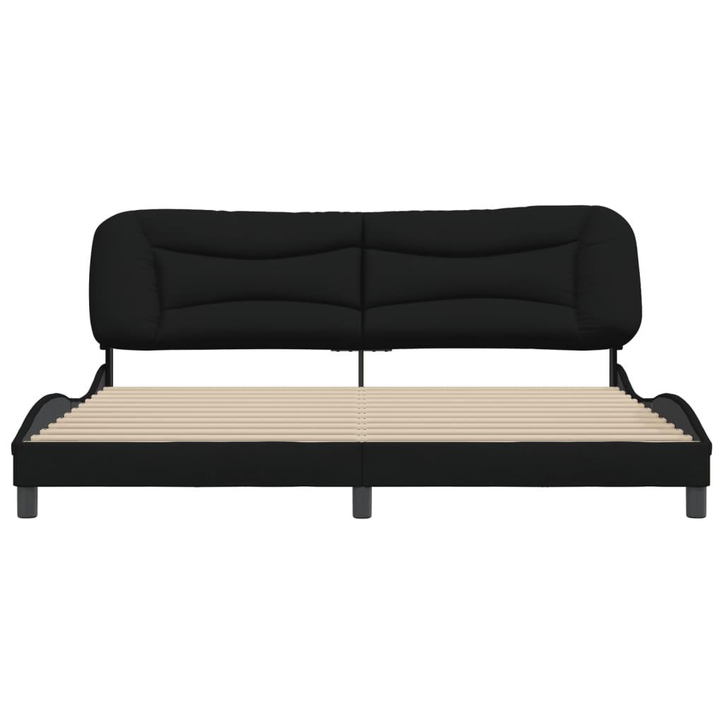 Bed Frame without Mattress Black 183x203 cm King Fabric