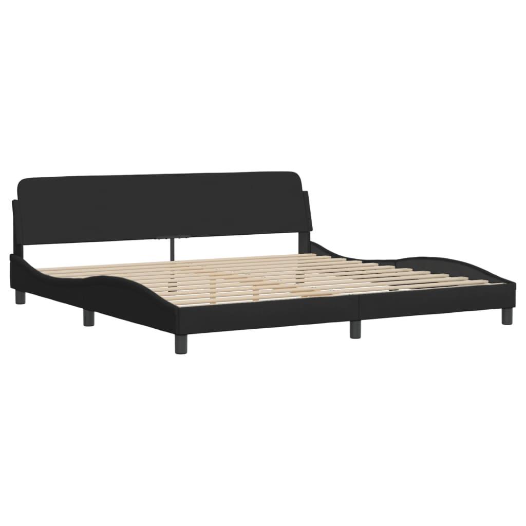 Bed Frame without Mattress Black 183x203 cm King Fabric