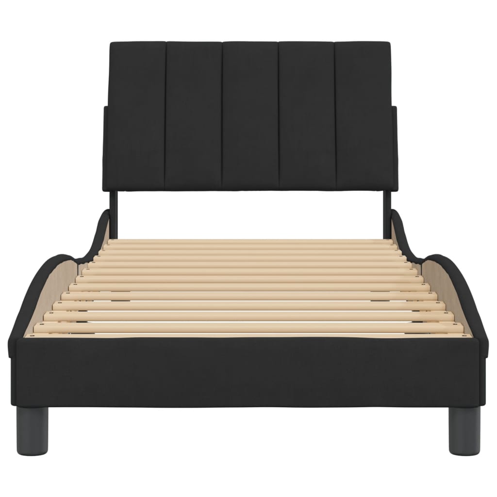 Bed Frame without Mattress "Hanko" Black 90x190 cm Velvet