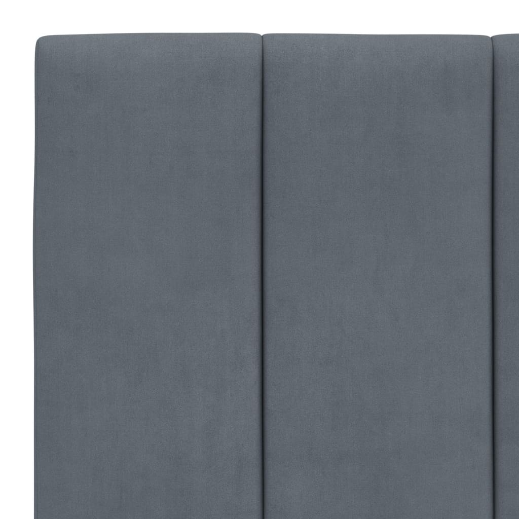 Bed Frame without Mattress "Hanko" Dark Grey 107x203 cm King Single Velvet