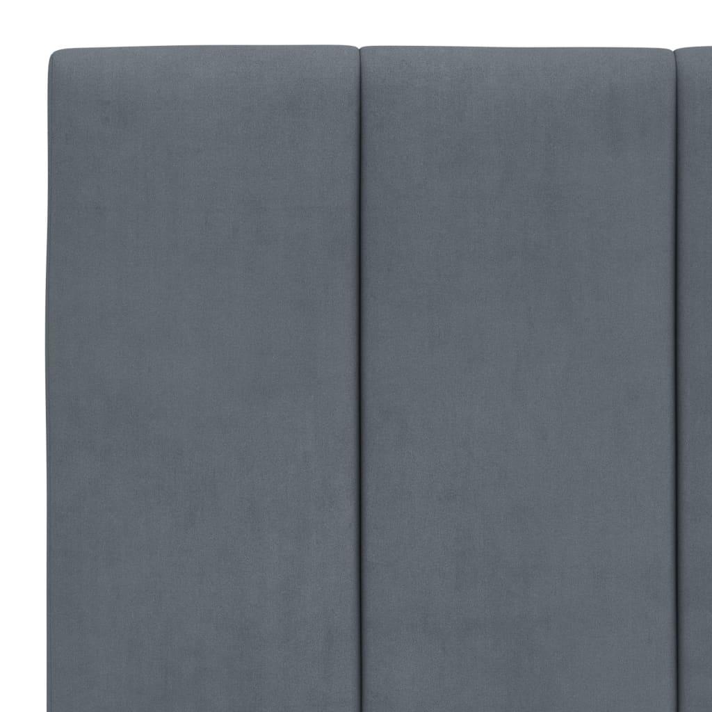 Bed Frame without Mattress "Hankor" Dark Grey 107x203 cm King Single Velvet