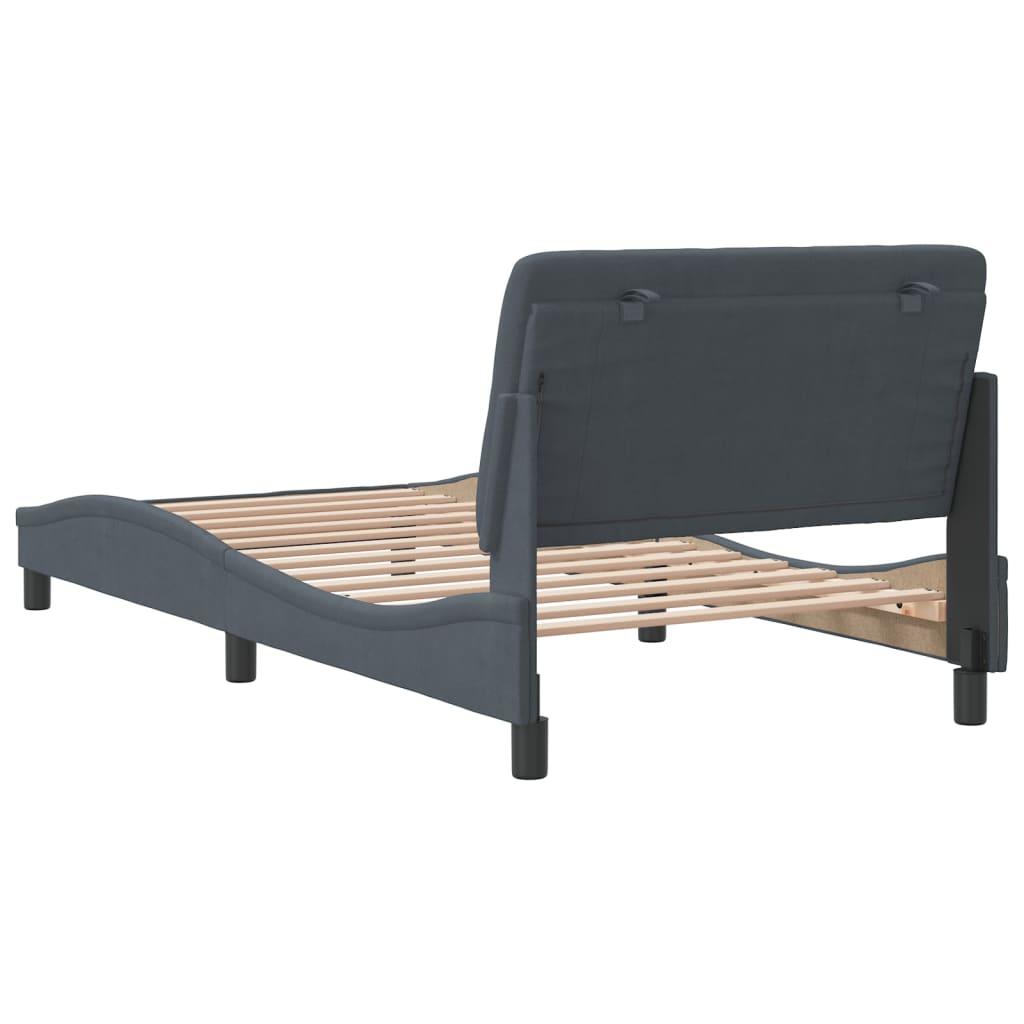 Bed Frame without Mattress Dark Grey 107x203 cm King Single Velvet