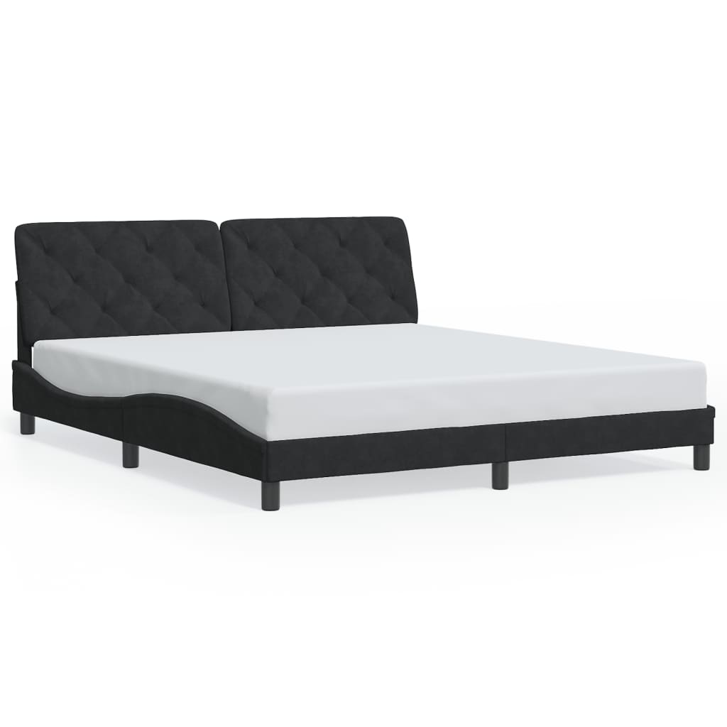 Bed Frame without Mattress Black 180x200 cm Velvet