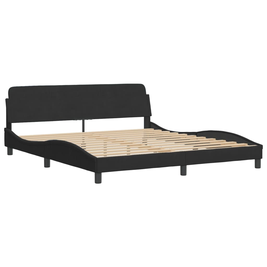 Bed Frame without Mattress Black 180x200 cm Velvet