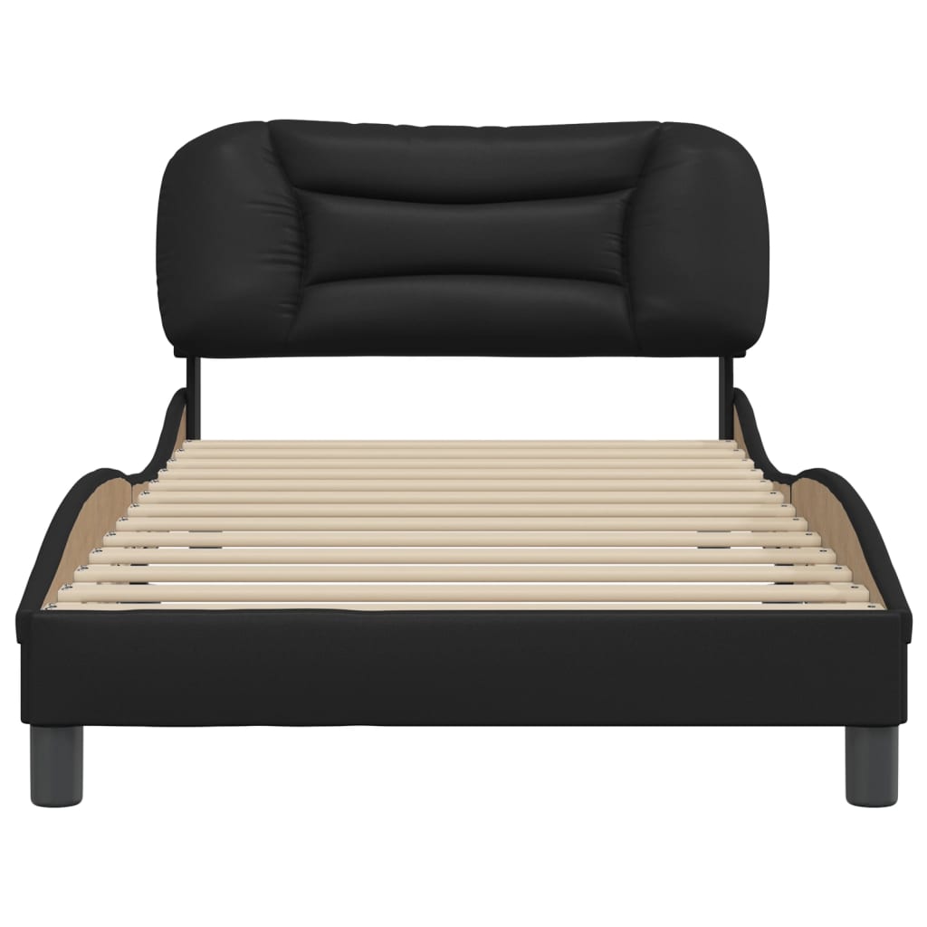 Bed Frame without Mattress Black 107x203 cm King Single Faux Leather