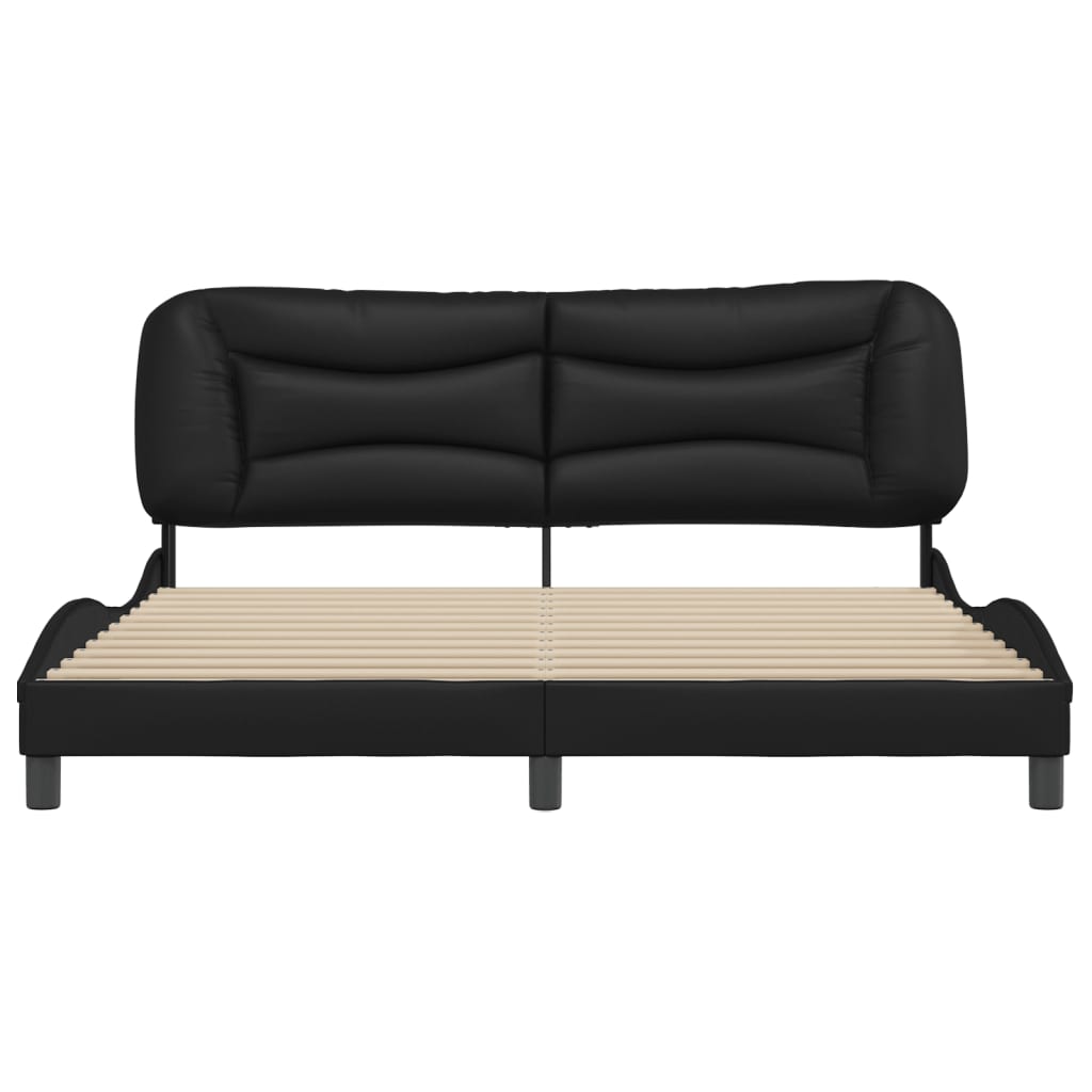 Bed Frame without Mattress "Hvar" Black 180x200 cm King Faux Leather