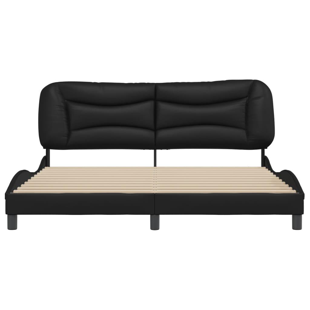 Bed Frame without Mattress Black 183x203 cm King Faux Leather