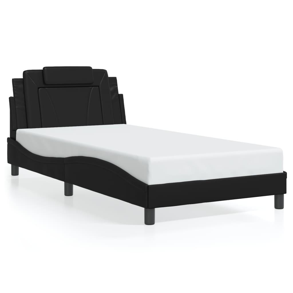 Bed Frame without Mattress Black 107x203 cm King Single Faux Leather