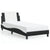 Bed Frame without Mattress Black and White 107x203 cm King Single Faux Leather