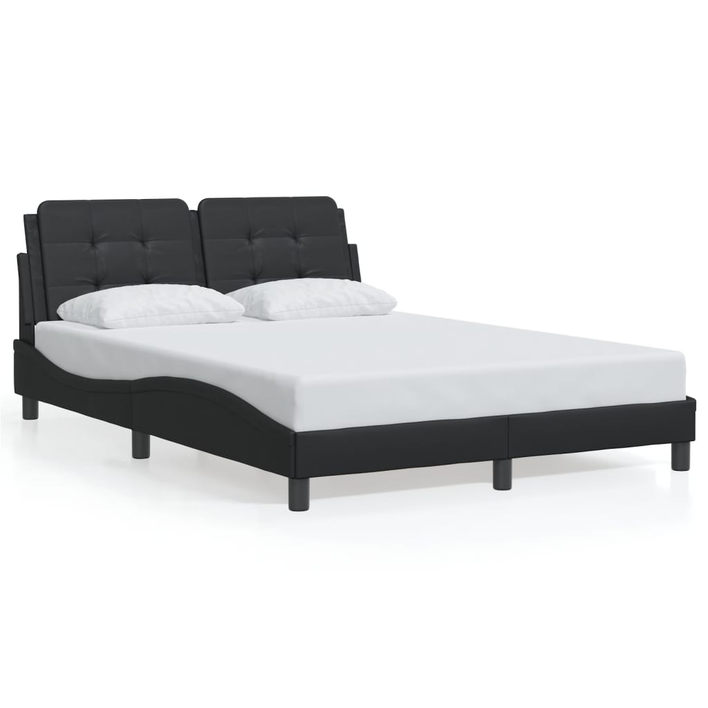 Bed Frame without Mattress "Zadar" Black 137x190 cm Double Fabric