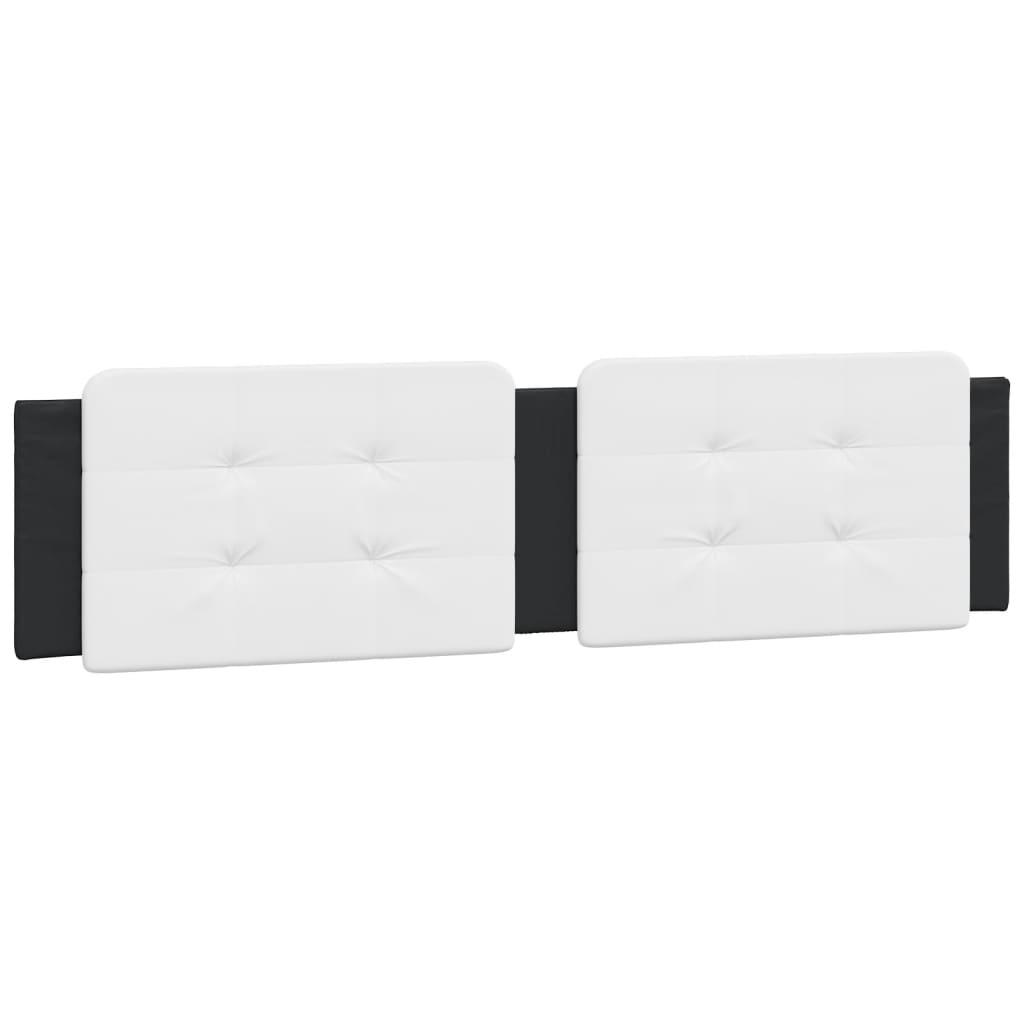 Bed Frame without Mattress Black and White 152x203 cm Queen Faux Leather