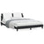 Bed Frame without Mattress Black and White 152x203 cm Queen Faux Leather