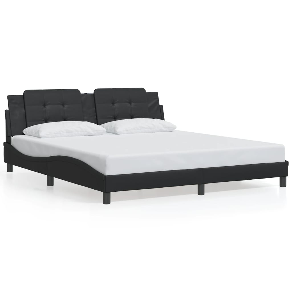 Bed Frame without Mattress "Zadar" Black 180x200 cm King Fabric