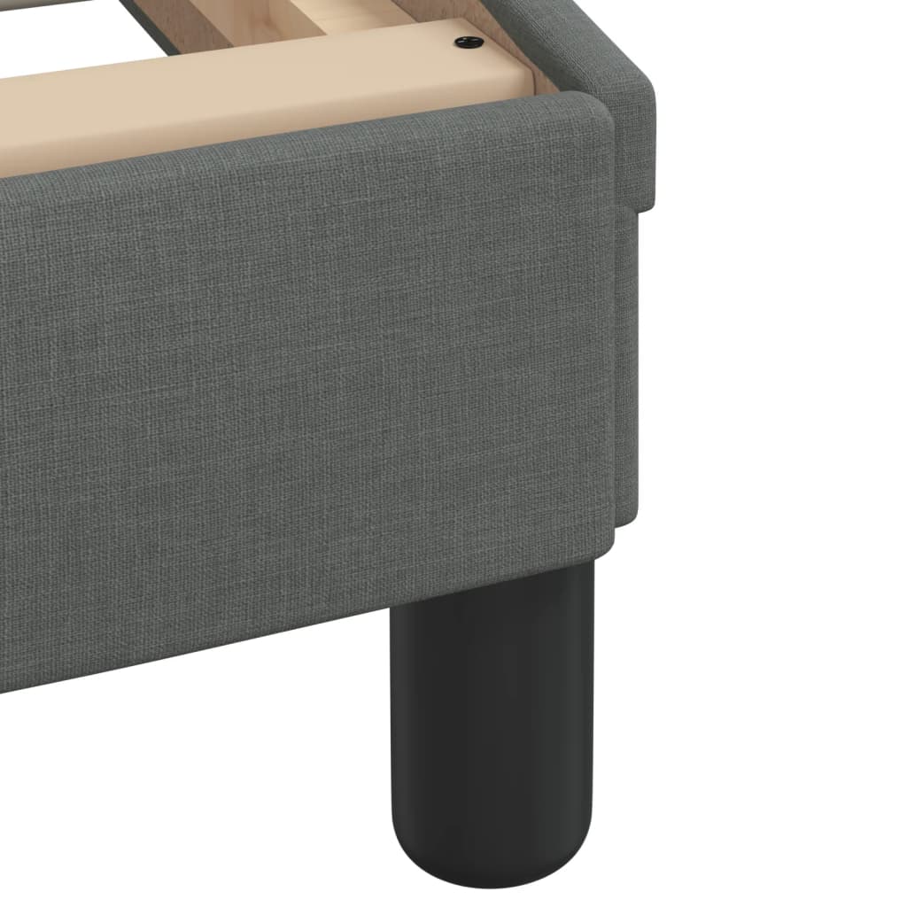 Bed Frame with LED without Mattress "Hvar" Dark Grey 90x190 cm Fabric