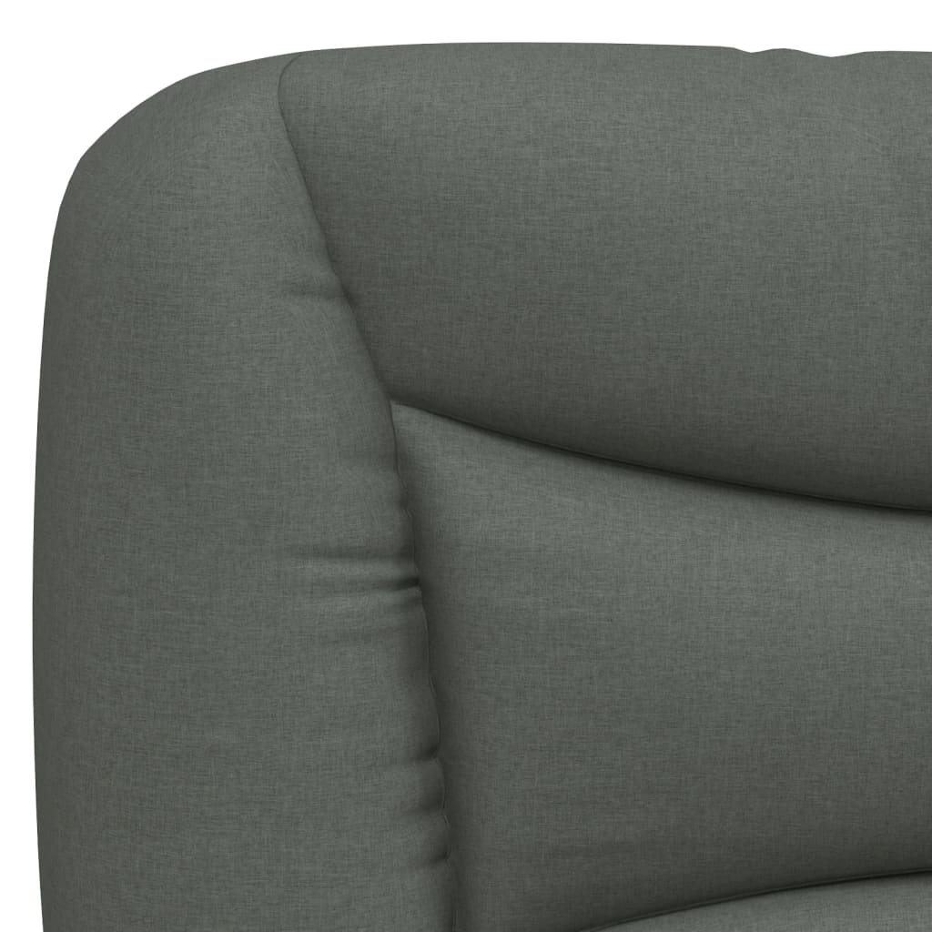 Bed Frame with LED without Mattress "Hvar" Dark Grey 90x190 cm Fabric
