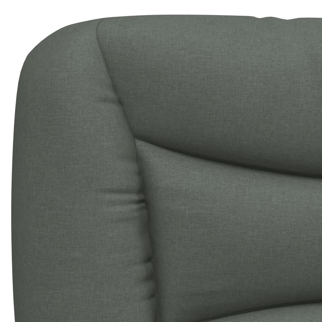 Bed Frame with LED without Mattress "Hvar" Dark Grey 180x200 cm King Fabric