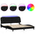 Bed Frame with LED without Mattress Black 183x203 cm King Fabric