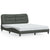 Bed Frame with LED without Mattress "Hvar" Dark Grey 152x203 cm Queen Fabric