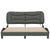 Bed Frame with LED without Mattress "Hvar" Dark Grey 152x203 cm Queen Fabric