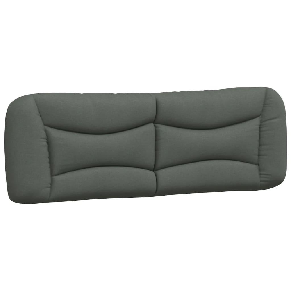 Bed Frame with LED without Mattress "Hvar" Dark Grey 152x203 cm Queen Fabric