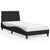 Bed Frame with LED without Mattress "Hanko" Black 90x190 cm Velvet