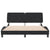 Bed Frame with LED without Mattress Black 152x203 cm Queen Velvet