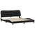 Bed Frame with LED without Mattress "Hvar" Black and White 180x200 cm