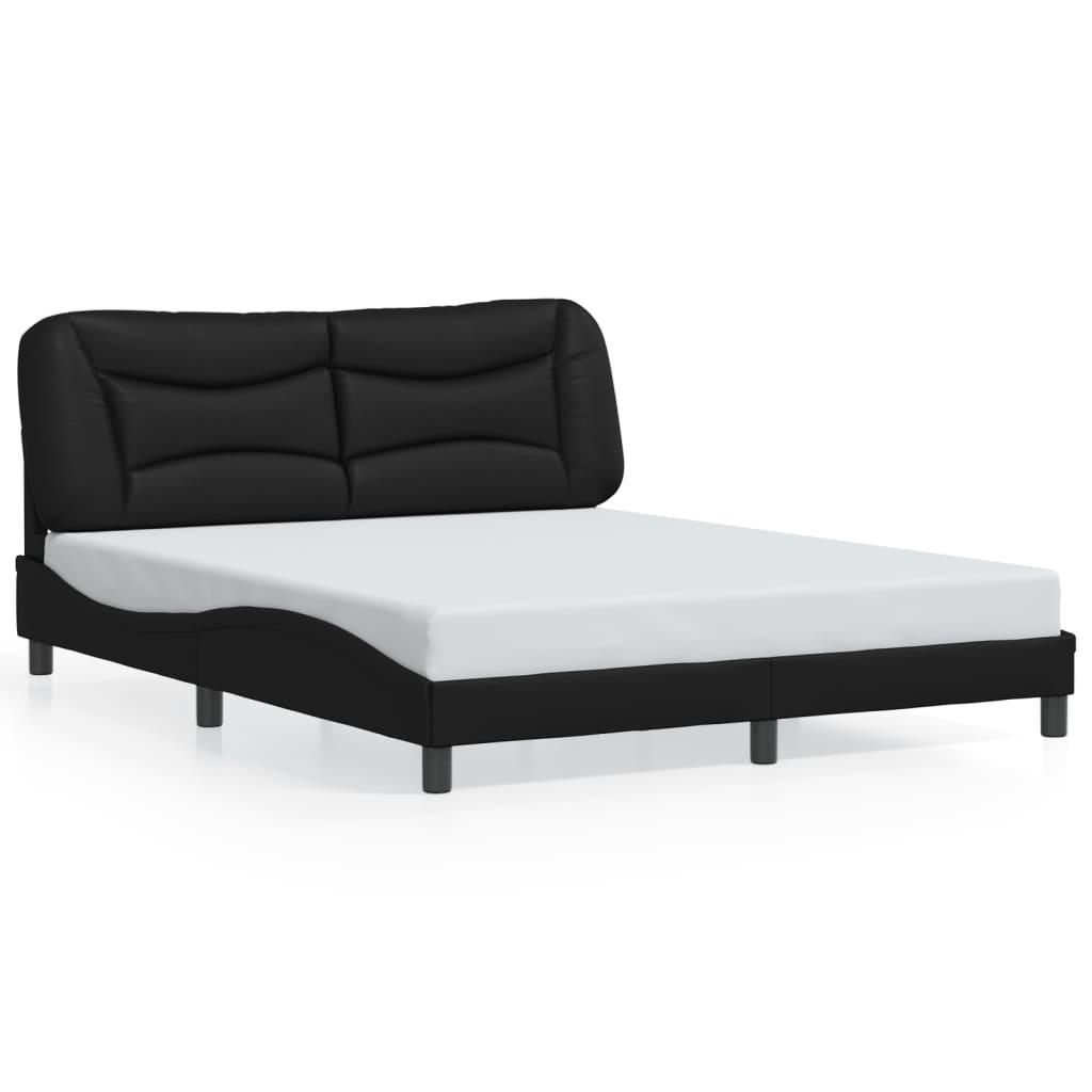 Bed Frame with LED without Mattress Black 152x203 cm Queen