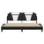 Bed Frame "Viana" with LED without Mattress Black and White 180x200 cm