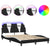 Bed Frame with LED without Mattress Black and White 137x187 cm Double