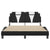 Bed Frame with LED without Mattress Black and White 137x187 cm Double